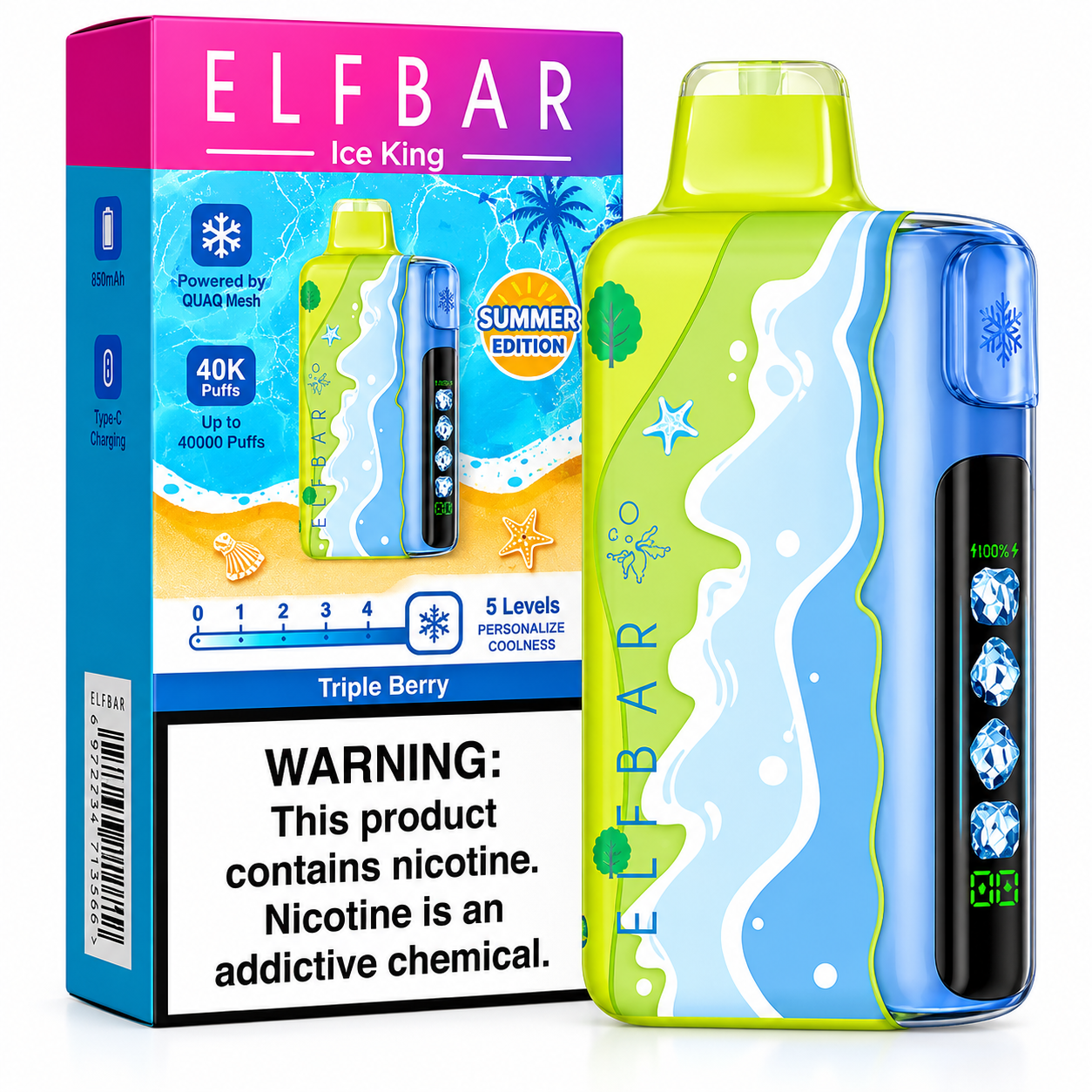 Elfbar IceKing Summer · 40.000 Puffs (controle de gelo)